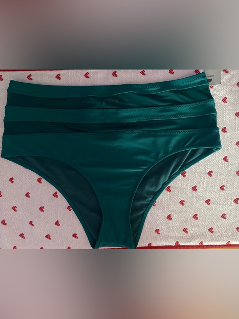 Mossimo Emerald Green High-Waisted Cheeky Bikini Bottoms.